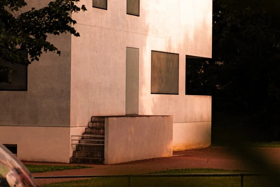 Contemporary home exterior in warm light