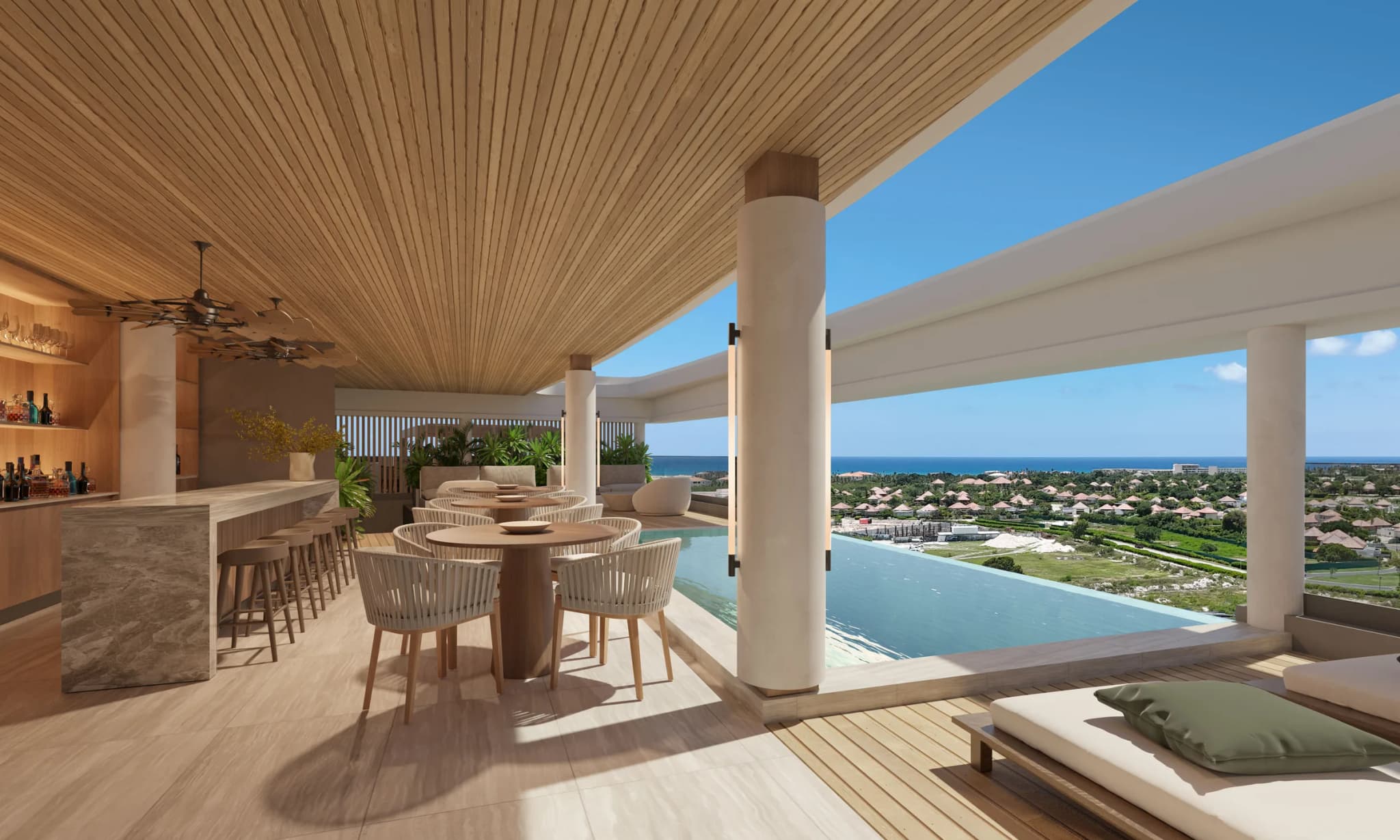 Rooftop bar beside the infinity pool