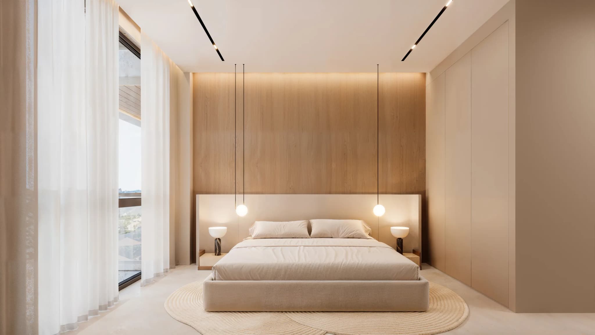 Master bedroom of an apartment