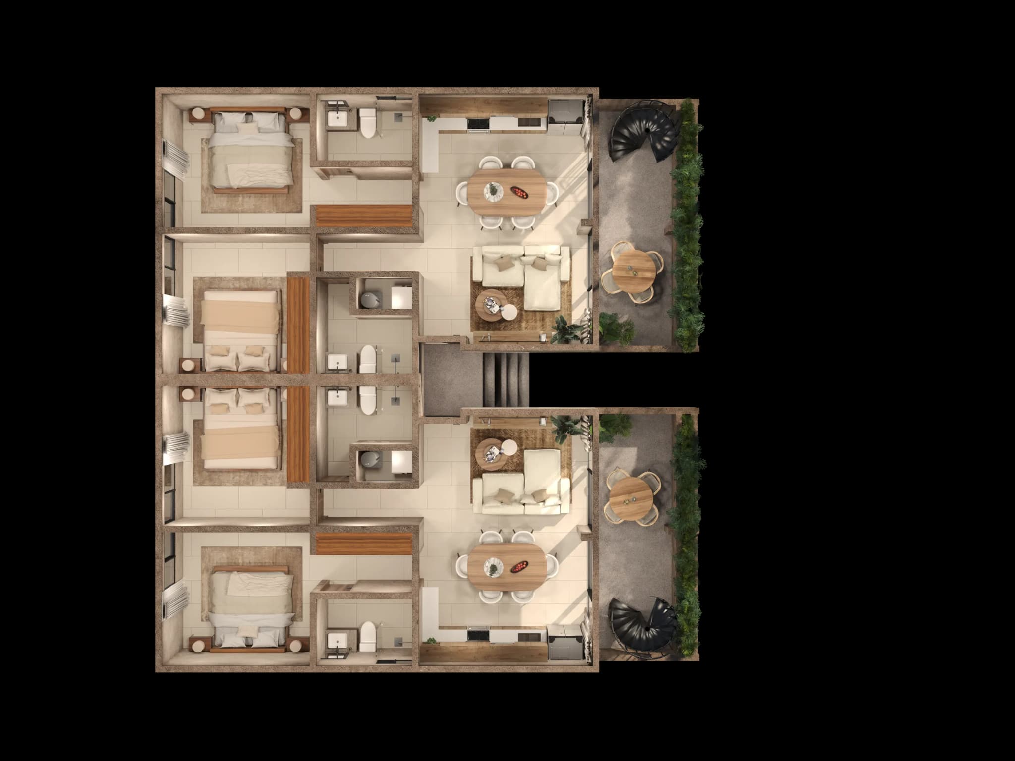 Kaoni Duplex Roof typical floor plan