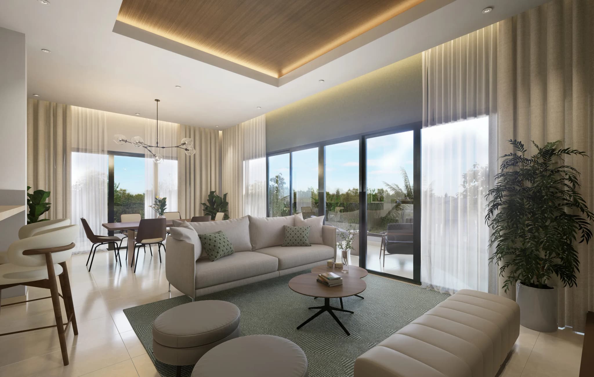 Sala de un apartamento abierta al balcón