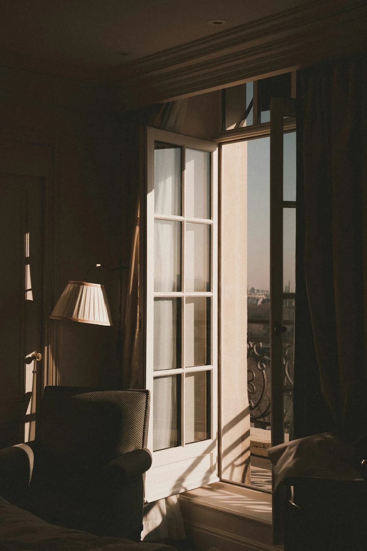 Suite interior in warm evening light