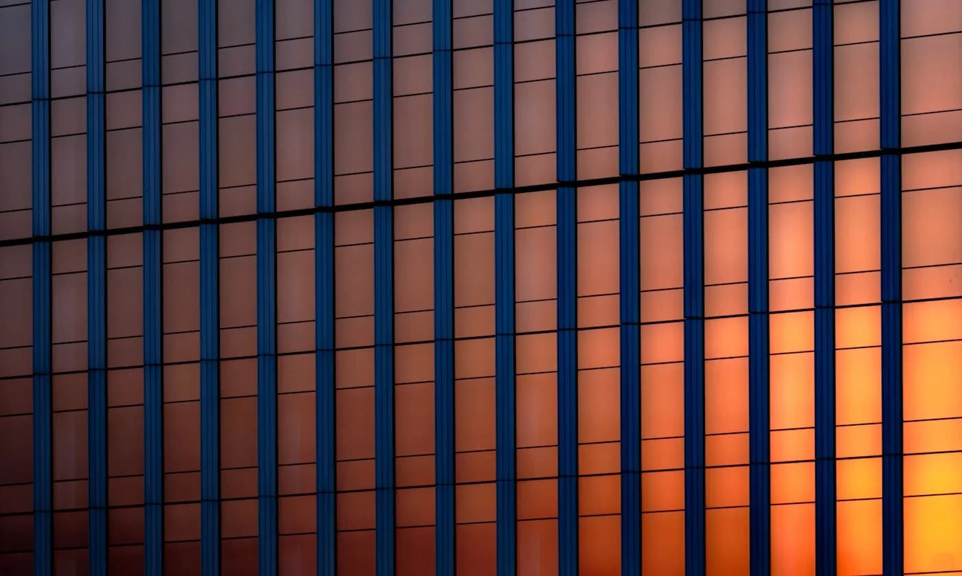 Geometric pattern on a glass facade