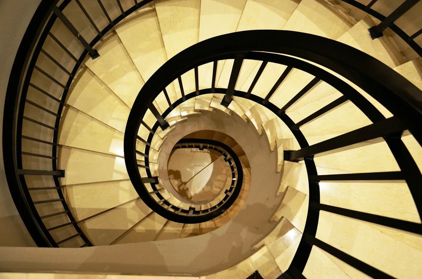 Spiral staircase seen from above