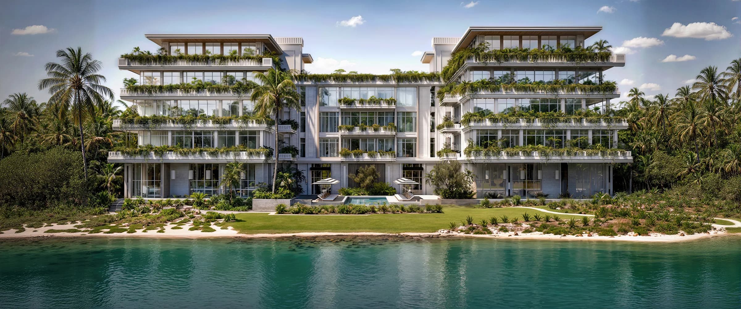 L'atelier facade facing the water