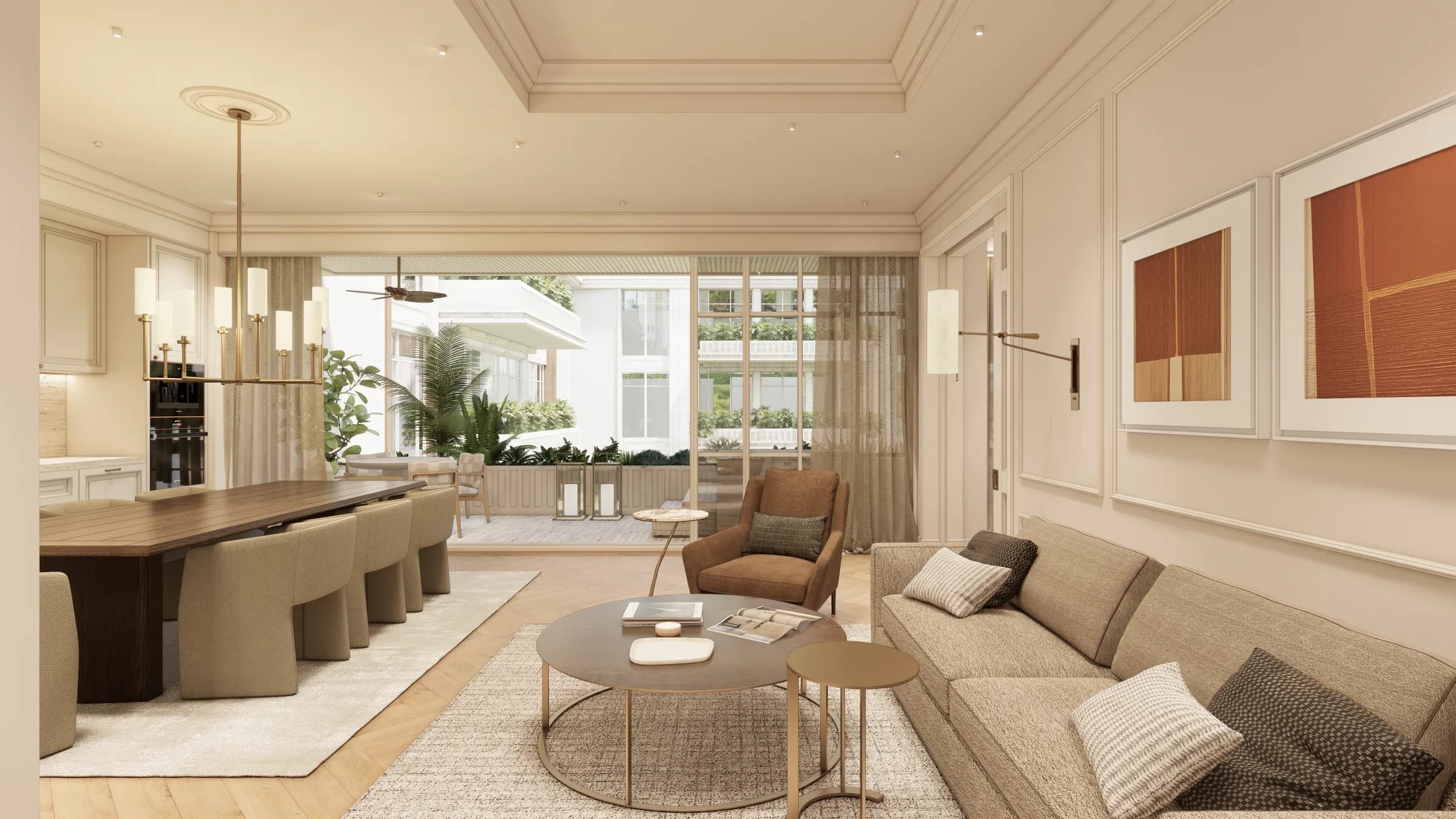 Apartment living and dining room