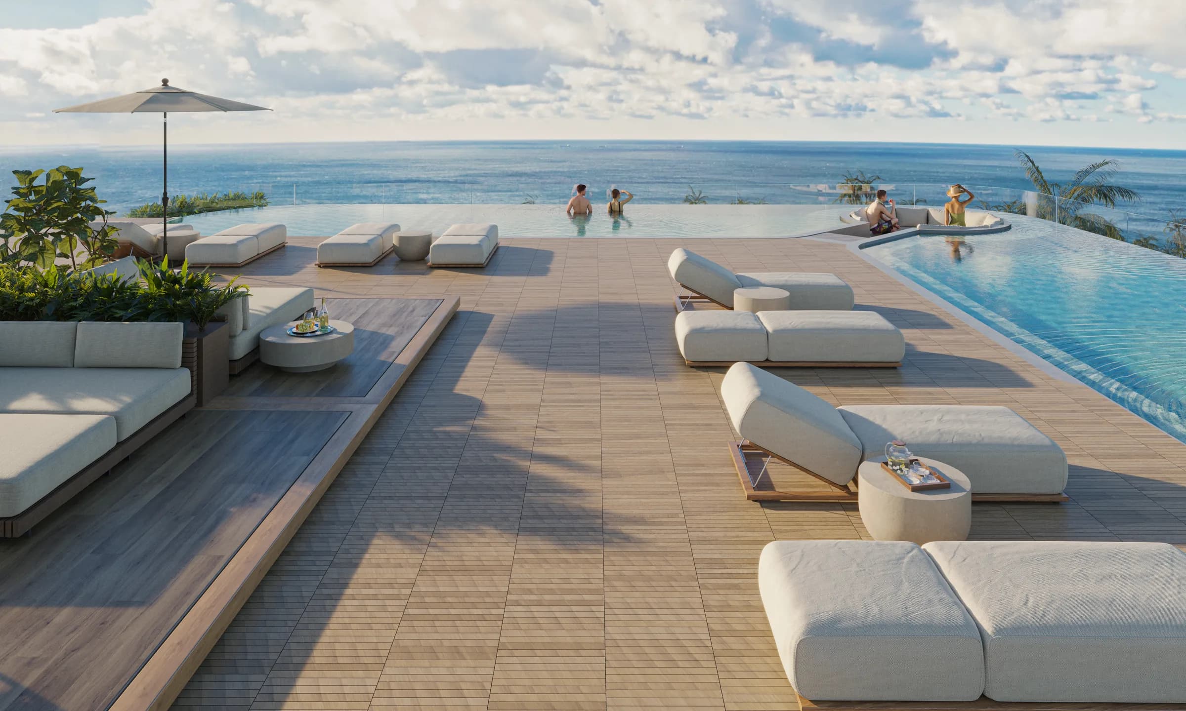 Rooftop lounge with panoramic views