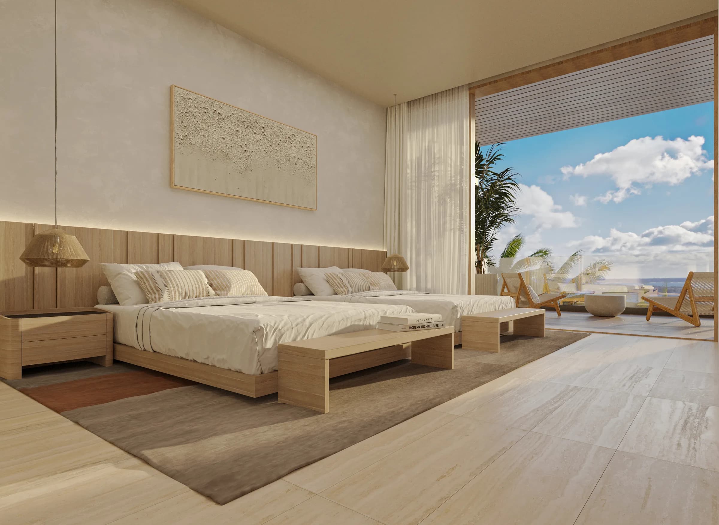 Master bedroom of an apartment